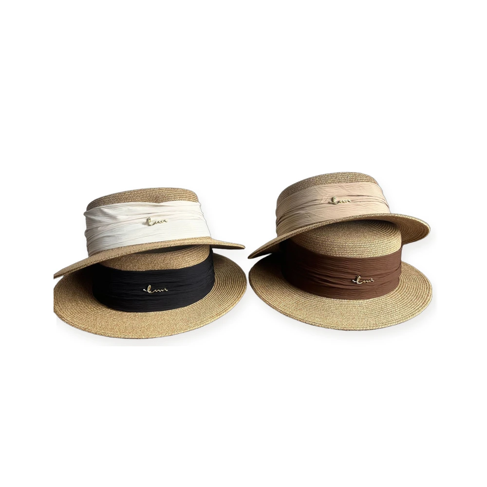 Paper Straw Wide Brim Hat with Metal Buckle image 4