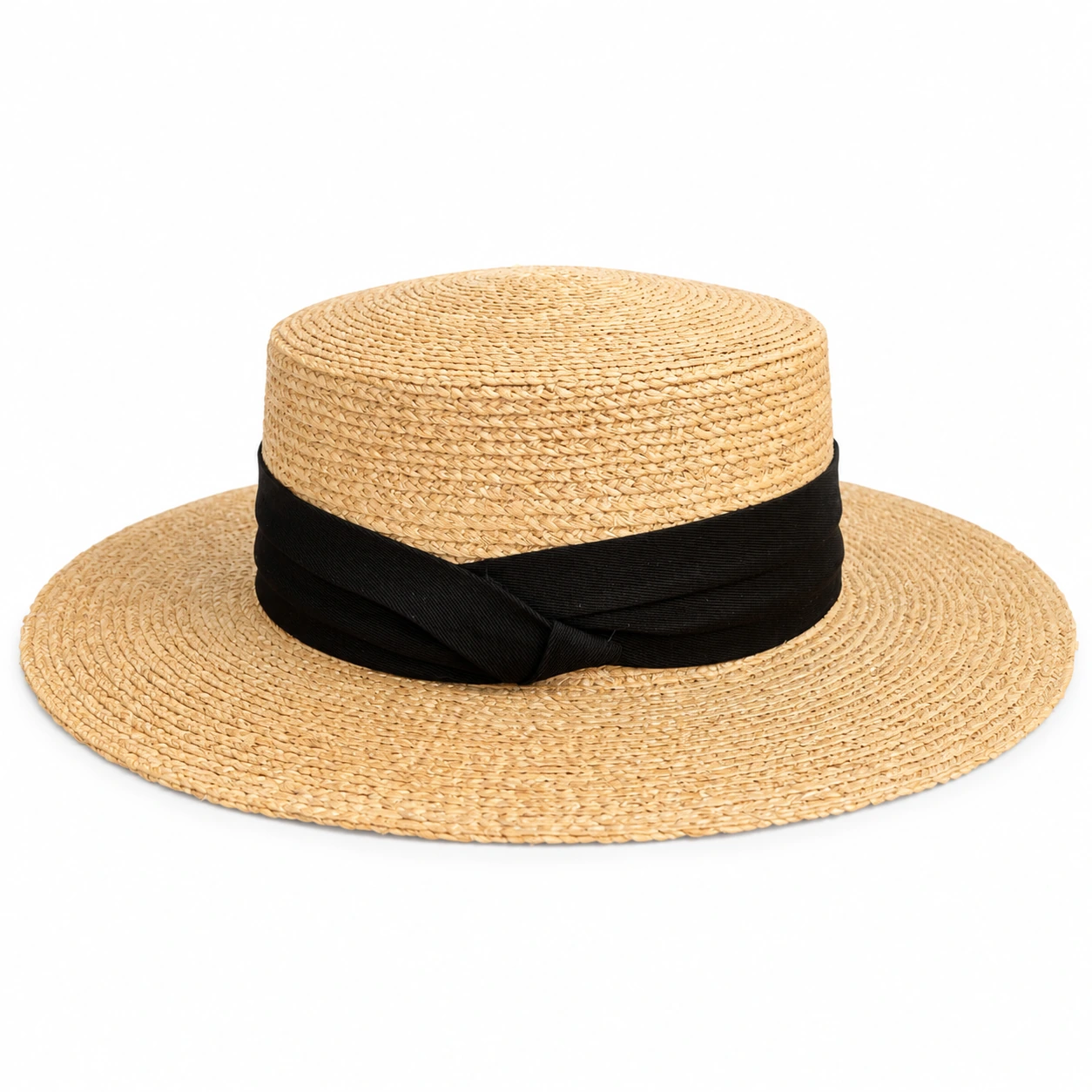Women's Natural Raffia Boater Hat