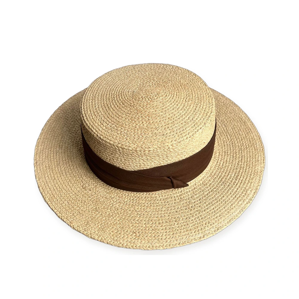 Women's Natural Raffia Boater Hat image 3