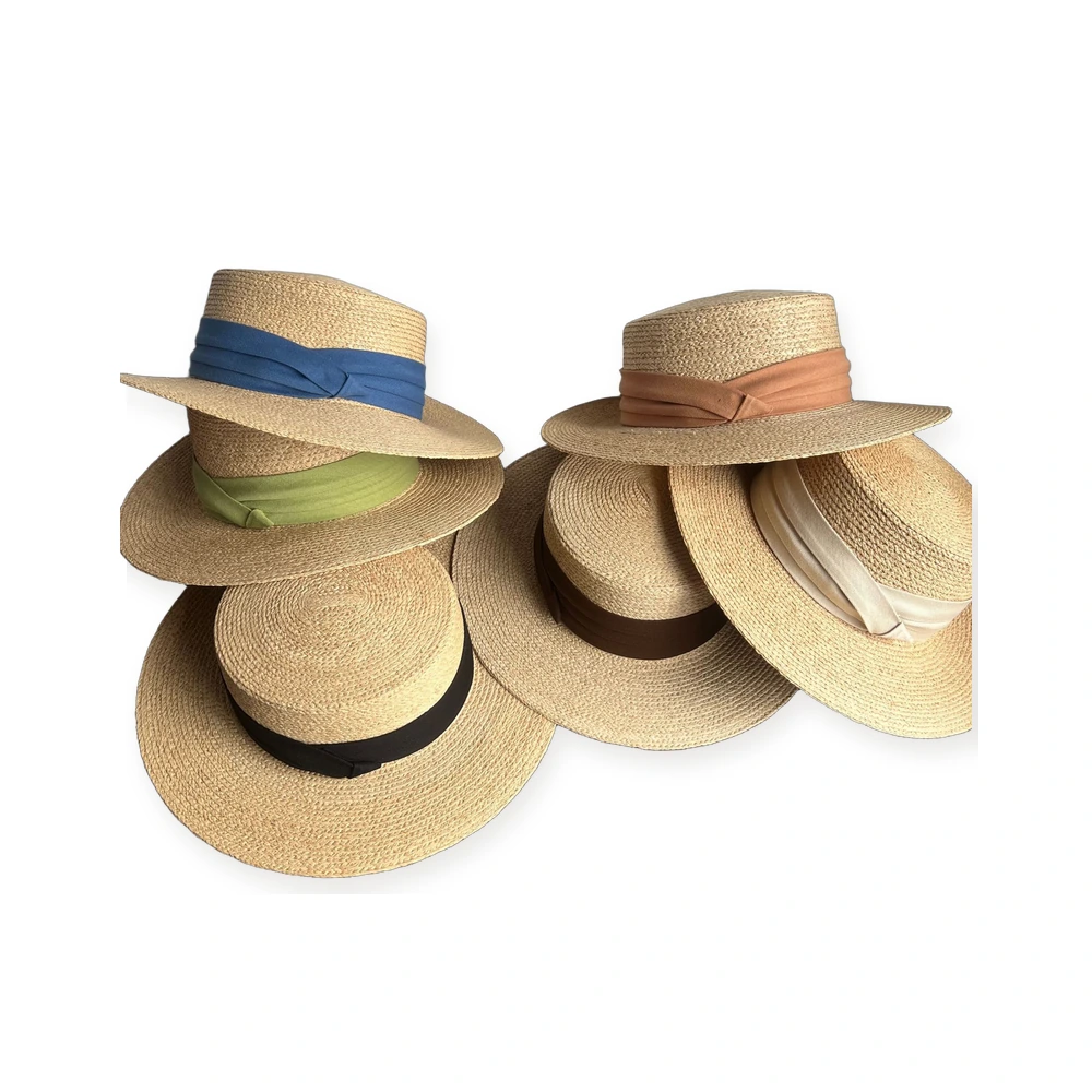 Women's Natural Raffia Boater Hat image 4