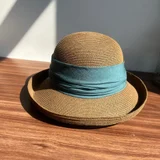 Coffee Hat with Blue Trim Band color reference