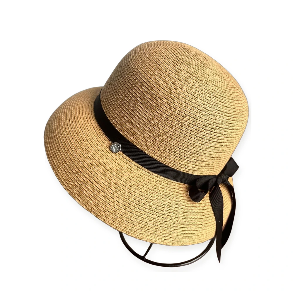 Paper Straw Bucket Hat with Ribbon Bow image 2