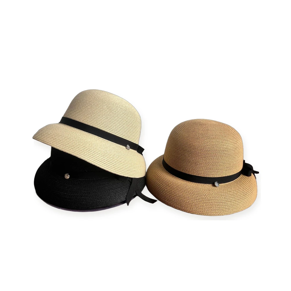 Paper Straw Bucket Hat with Ribbon Bow image 4