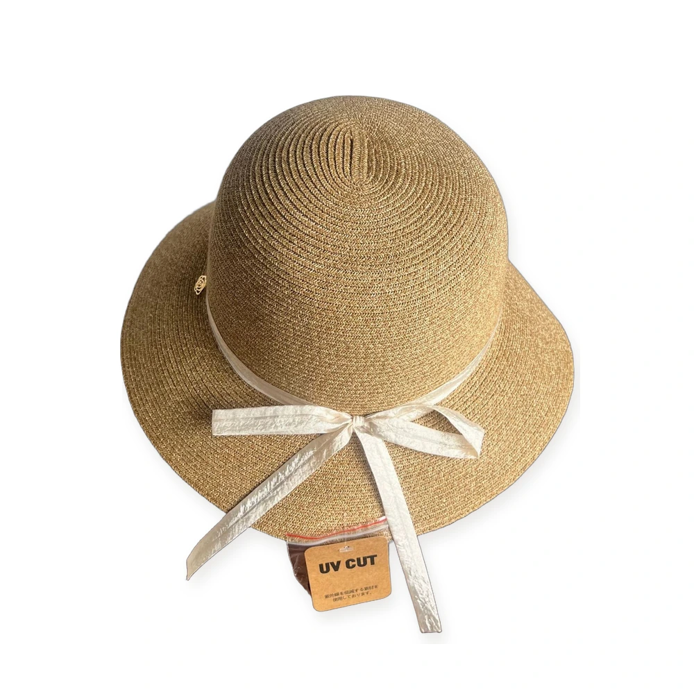 Paper Straw Bucket Hat with Ribbon Bow image 2