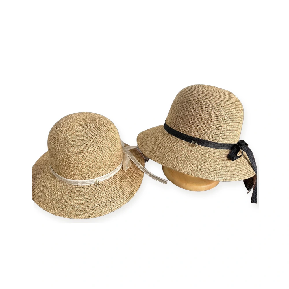 Paper Straw Bucket Hat with Ribbon Bow image 4