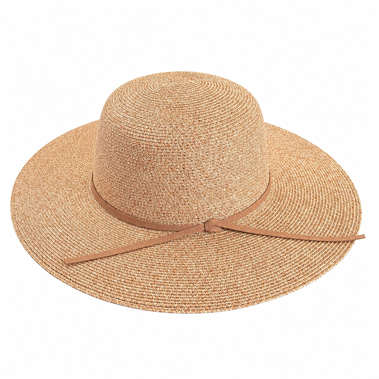 Paper Straw Sun Hat with Leather Band