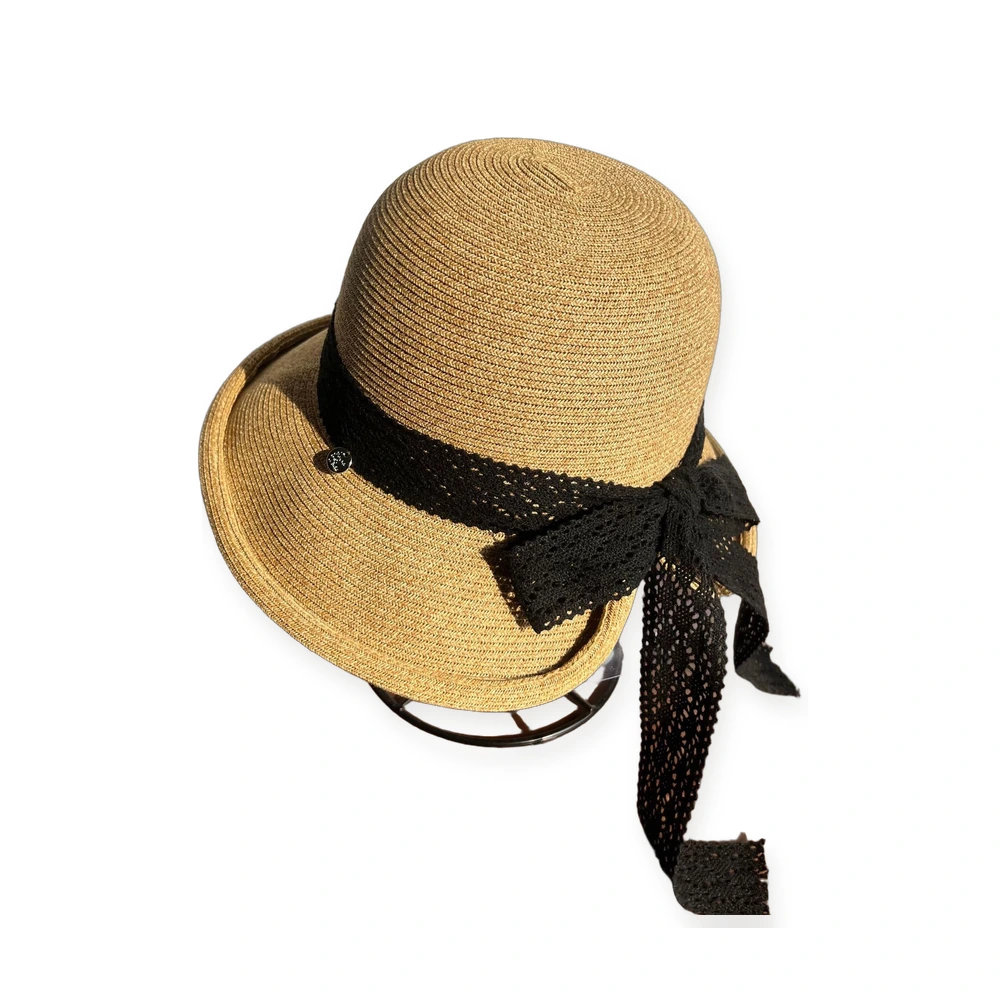 Paper Straw Bucket Hat with Ribbon Bow image 2