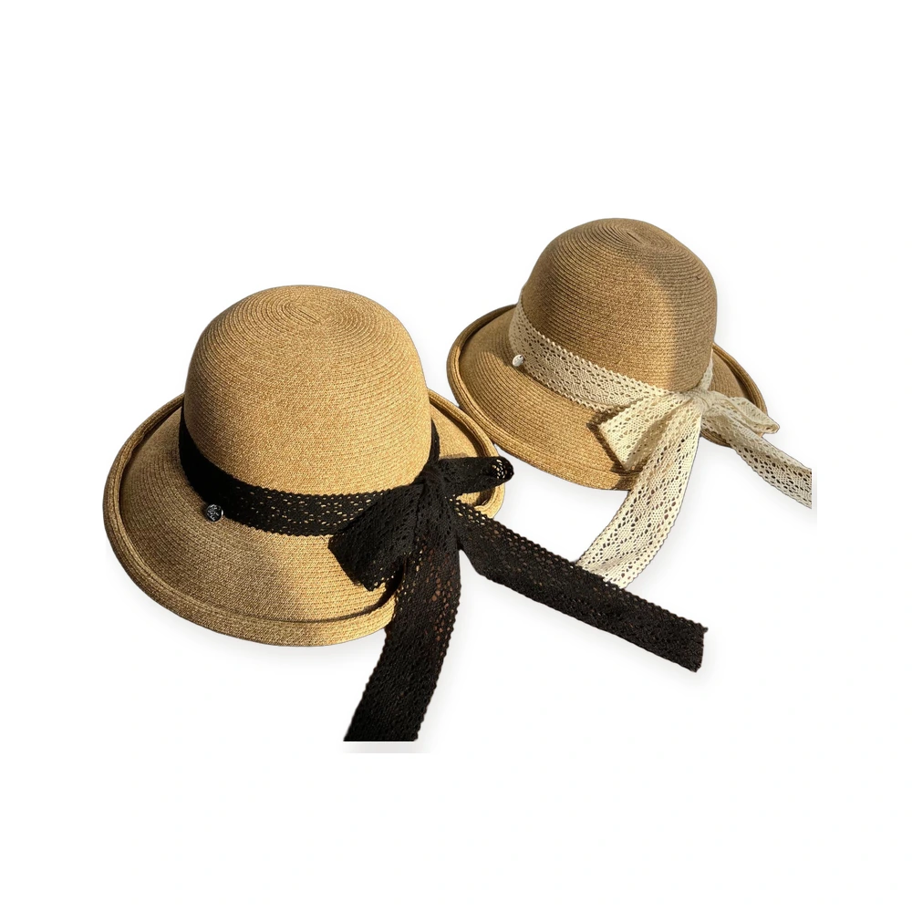 Paper Straw Bucket Hat with Ribbon Bow image 4