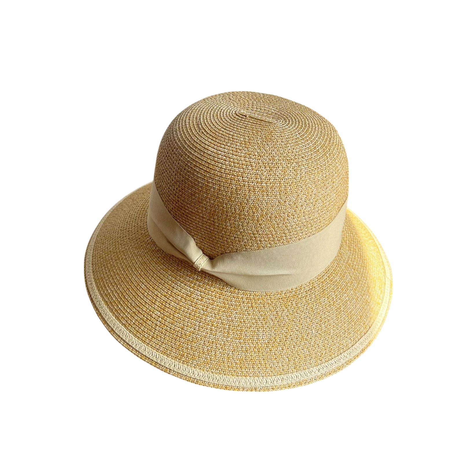 Paper Straw Bucket Hat with Ribbon Bow image 2