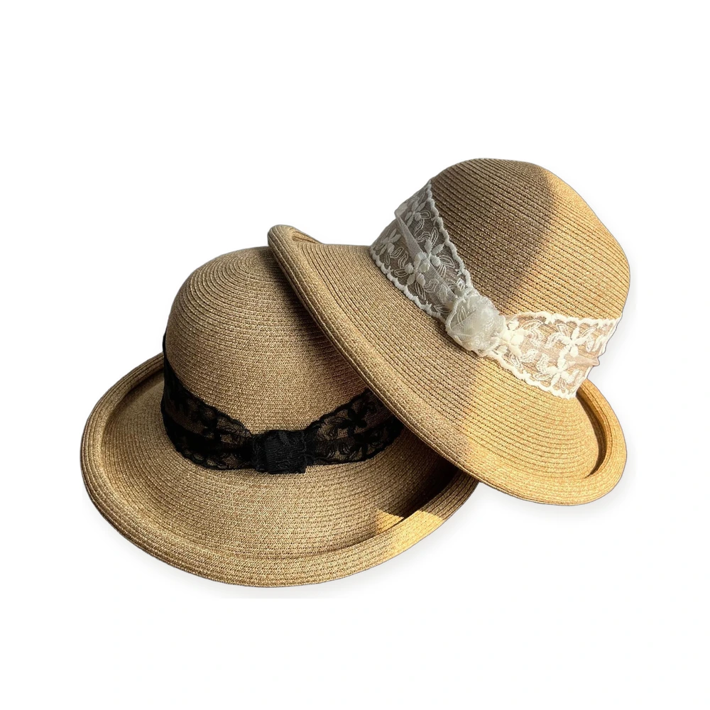 Paper Straw Bucket Hat with Ribbon image 4