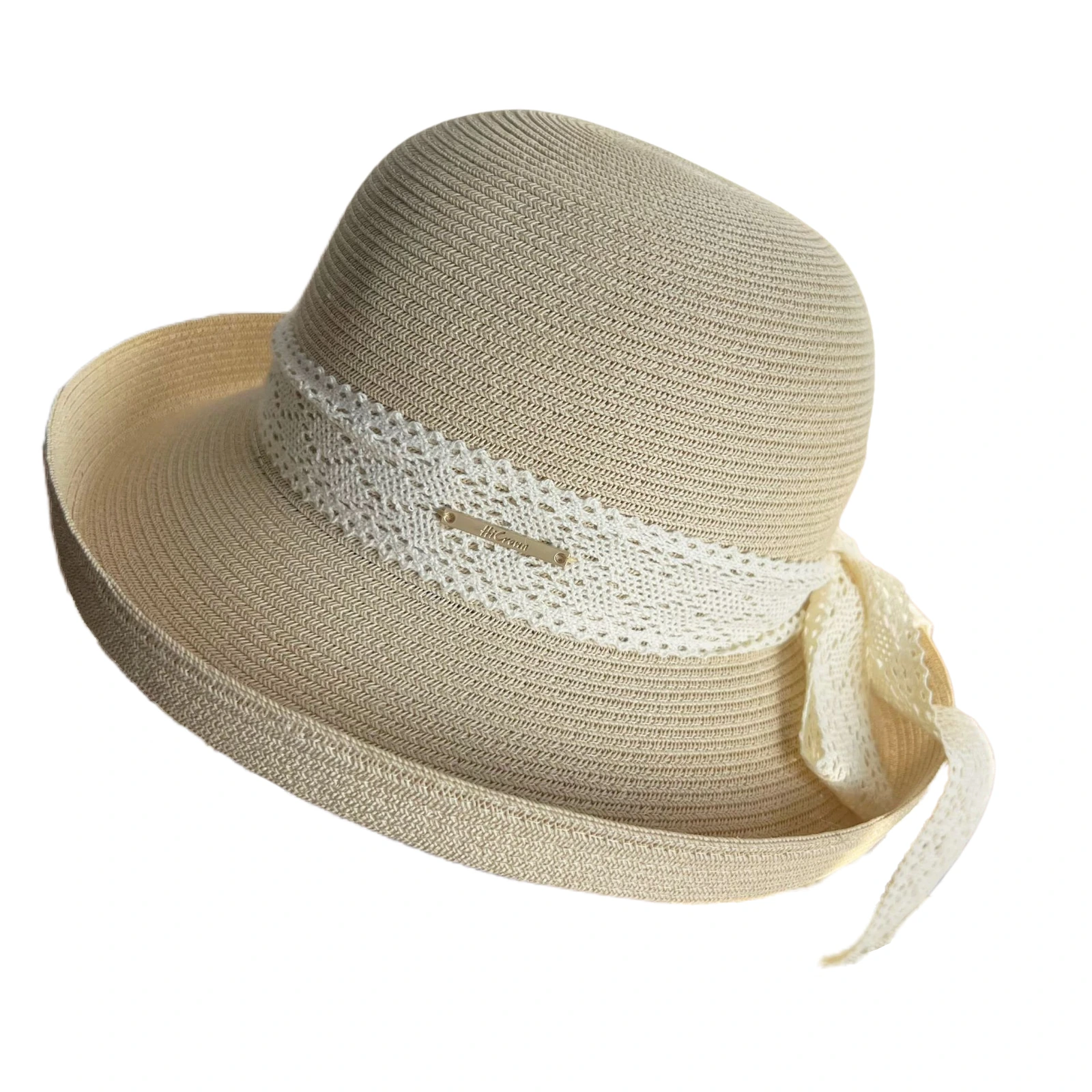 Women's Paper Straw Sun Hat with Metal Buckle image 2
