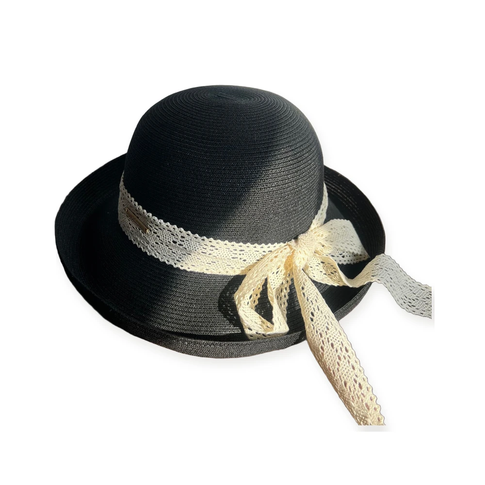 Women's Paper Straw Sun Hat with Metal Buckle image 3