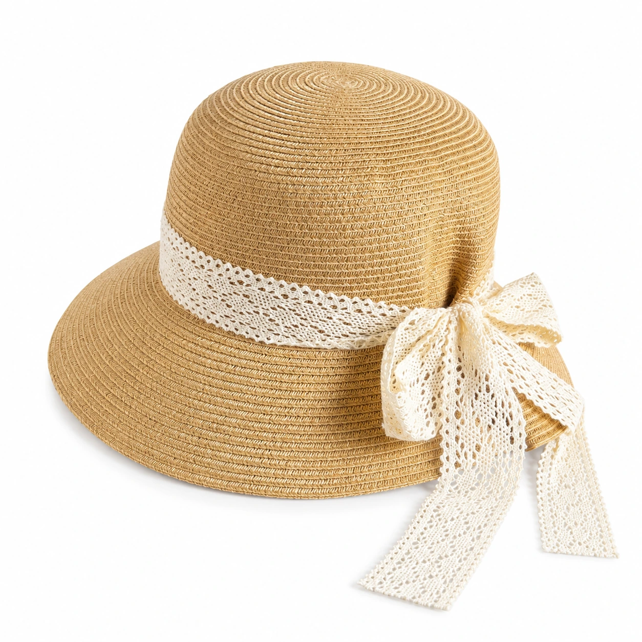 Polyester Bucket Hat with Ribbon Bow