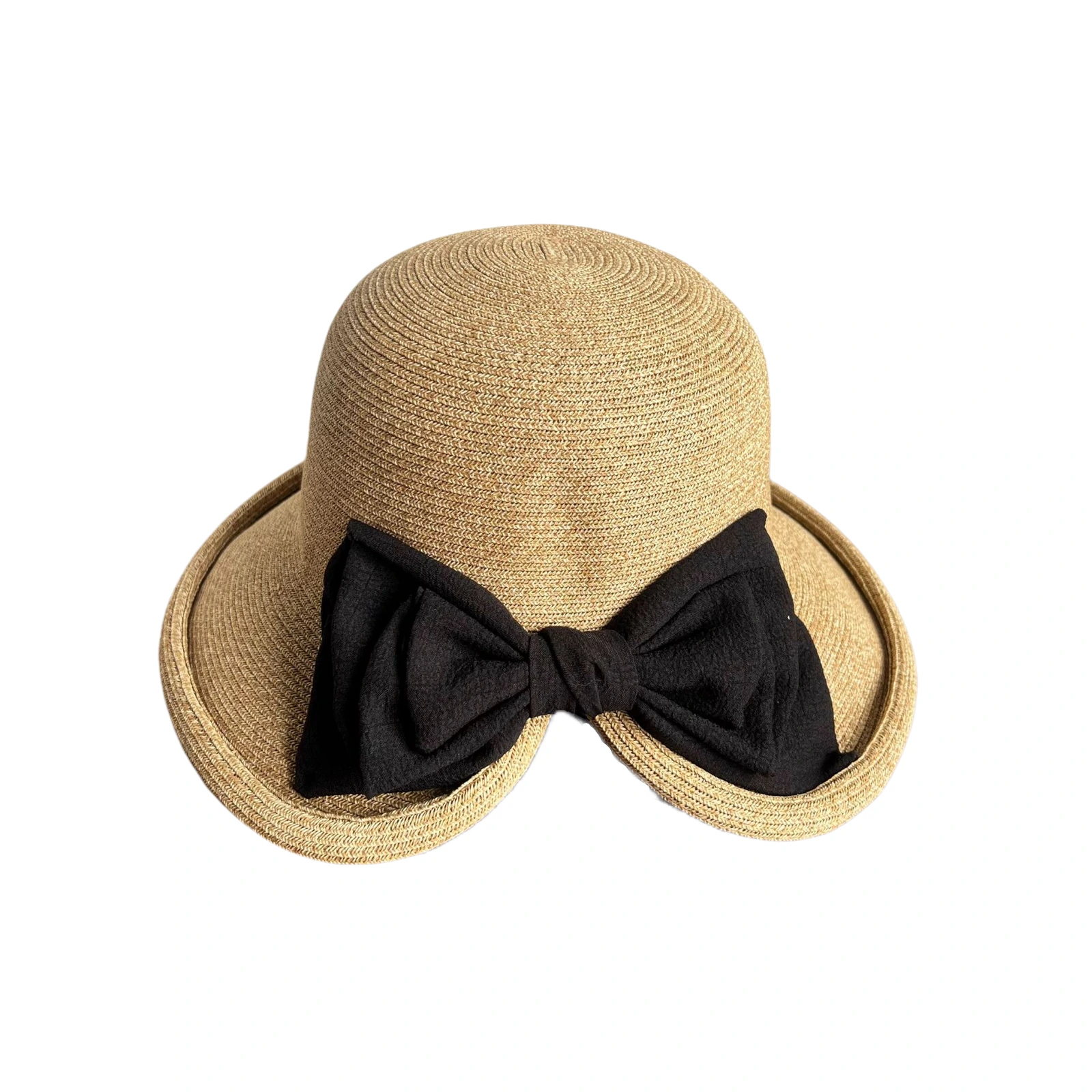 Paper Straw Bucket Hat with Ribbon Bow image 2