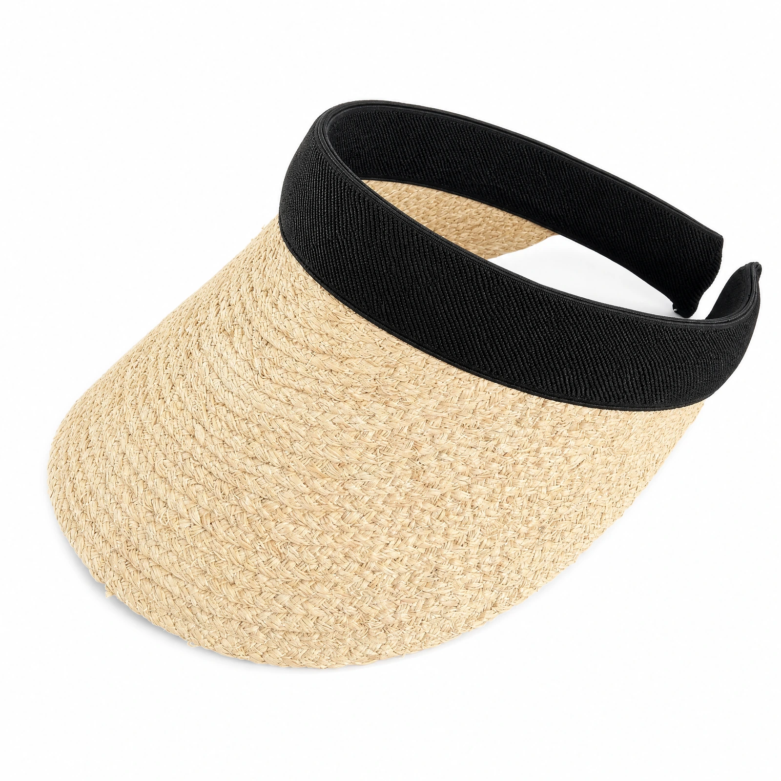 Natural Raffia Visor Hat
