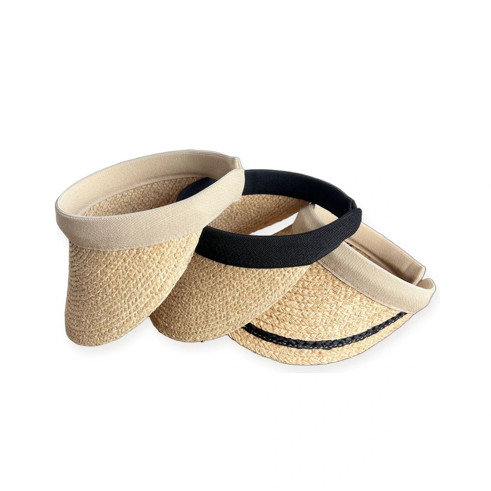Natural Raffia Visor Hat image 3