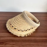 Beige Frayed Edge Headband Hat color reference