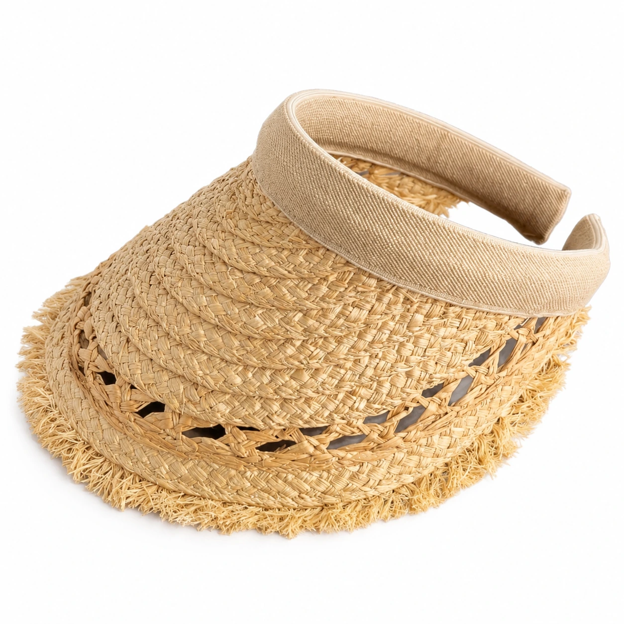 Natural Raffia Visor Hat