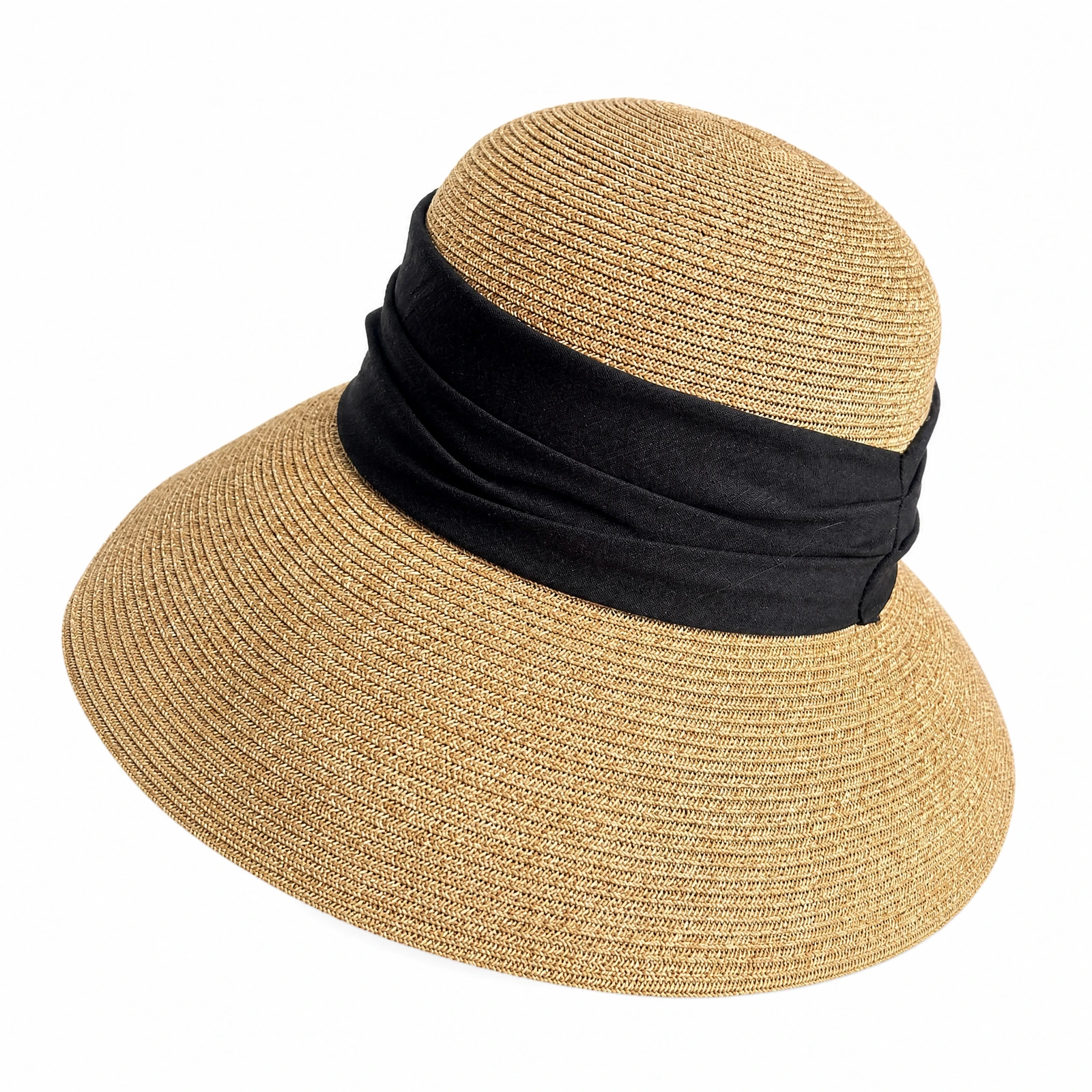 Paper Straw Bucket Hat with Metal Buckle