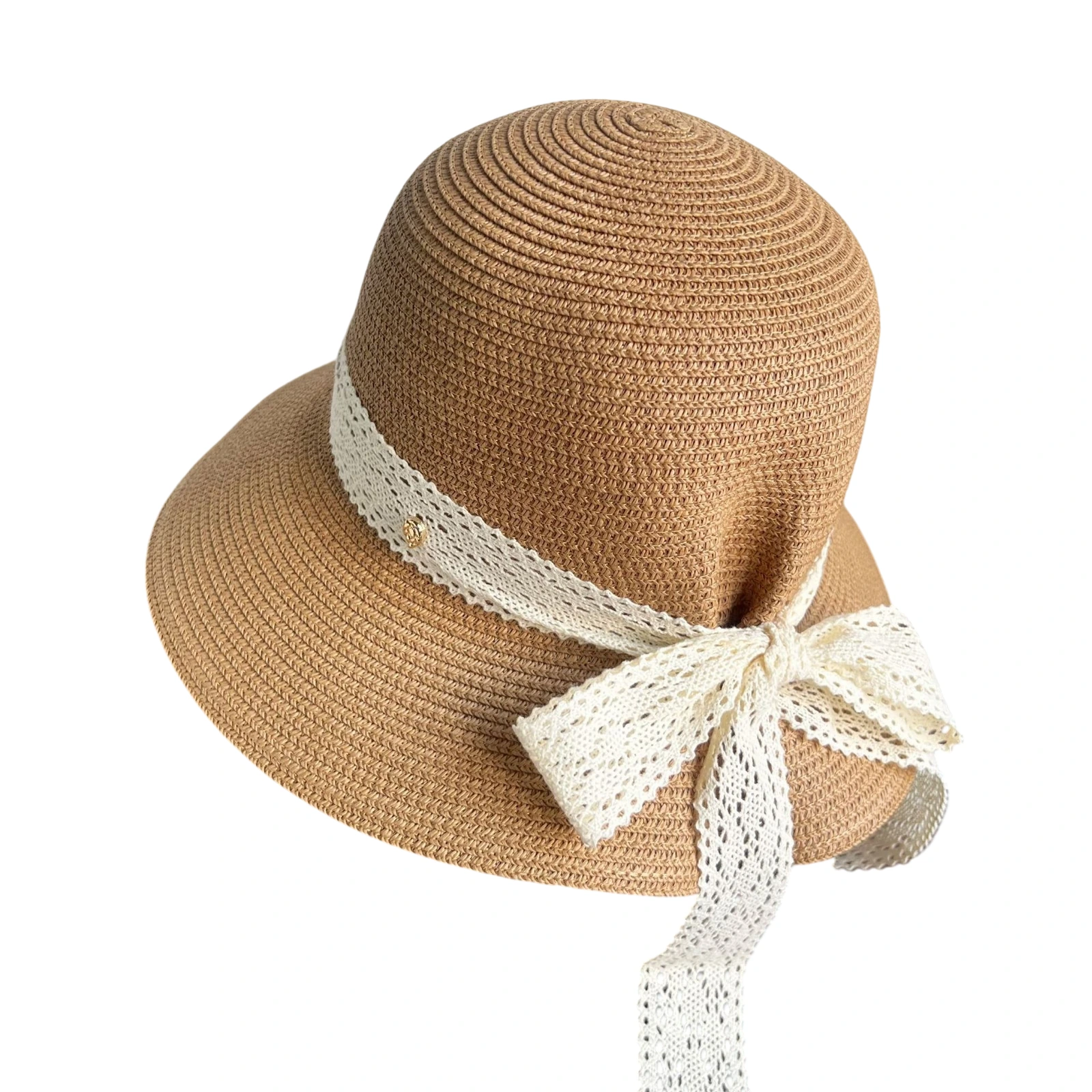 Paper Straw Bucket Hat with Ribbon Bow image 2