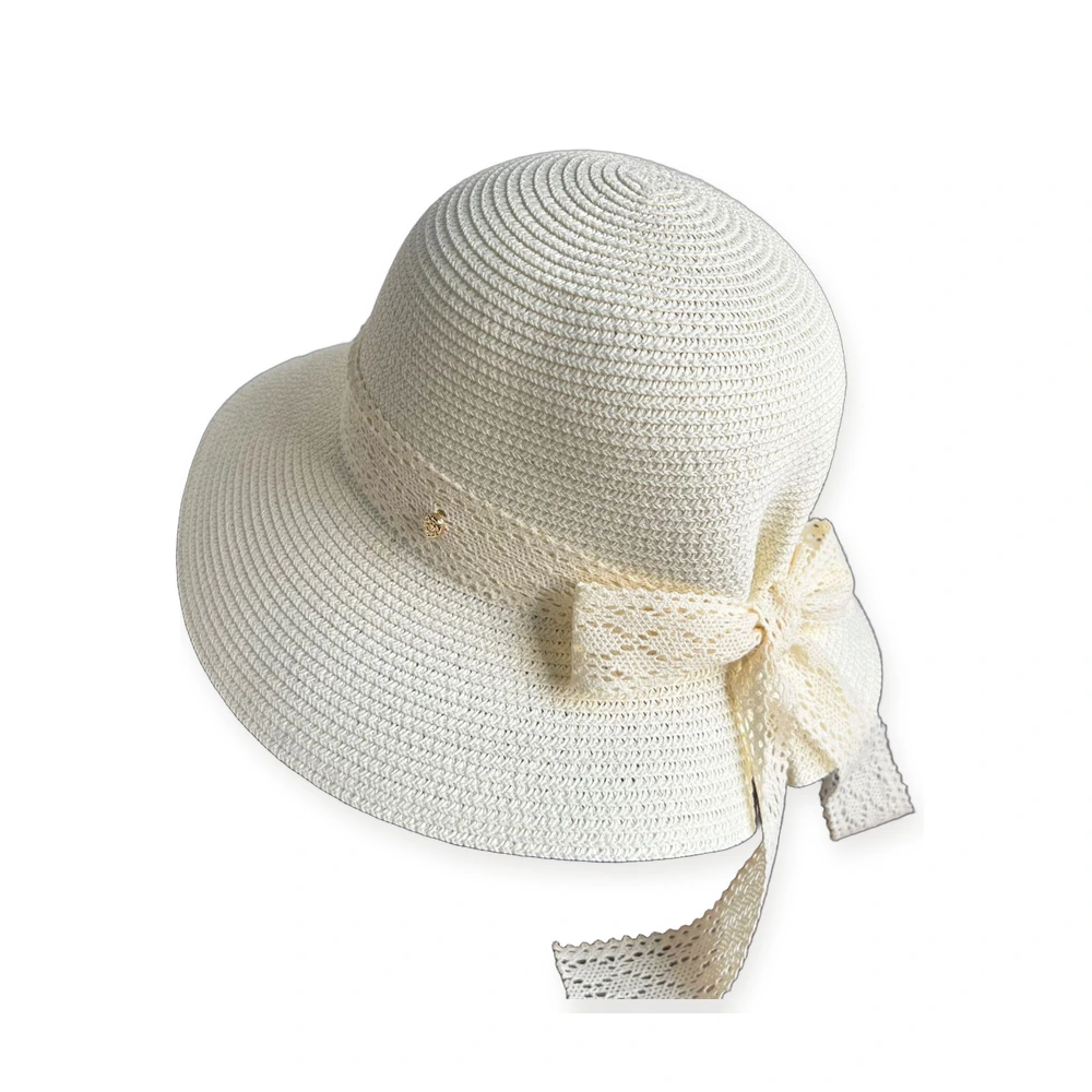 Paper Straw Bucket Hat with Ribbon Bow image 3