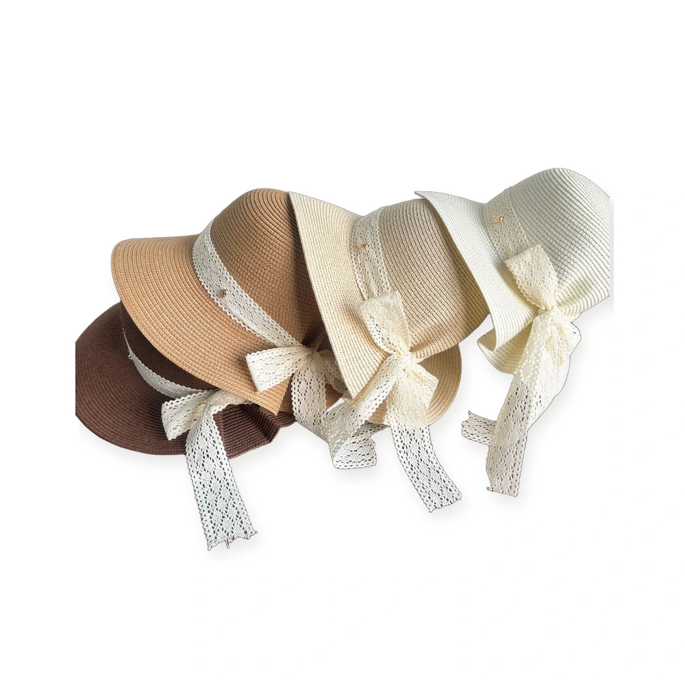 Paper Straw Bucket Hat with Ribbon Bow image 4