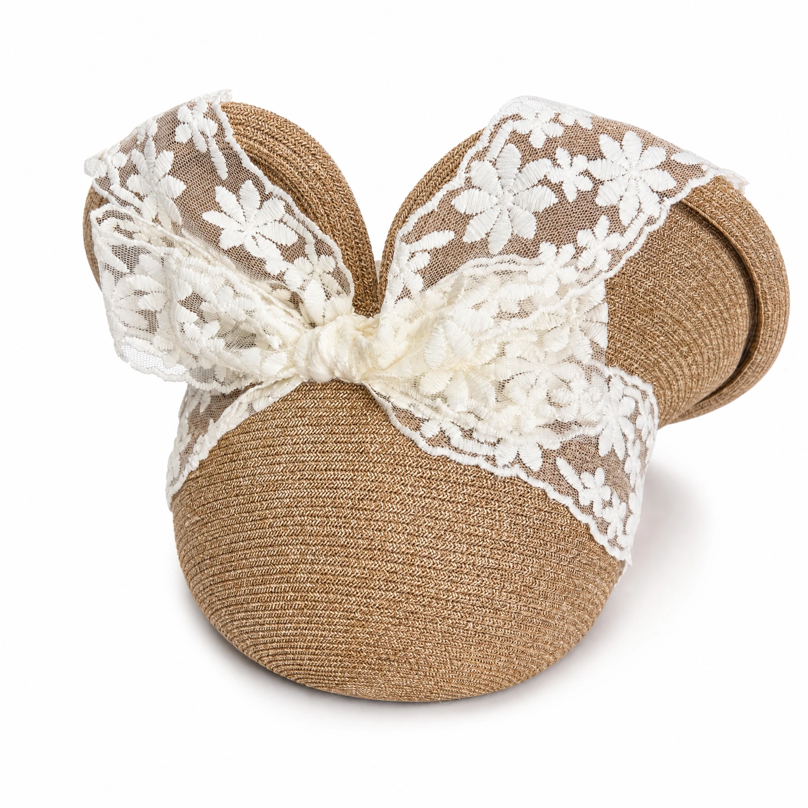 Paper Straw Bucket Hat with Ribbon Bow