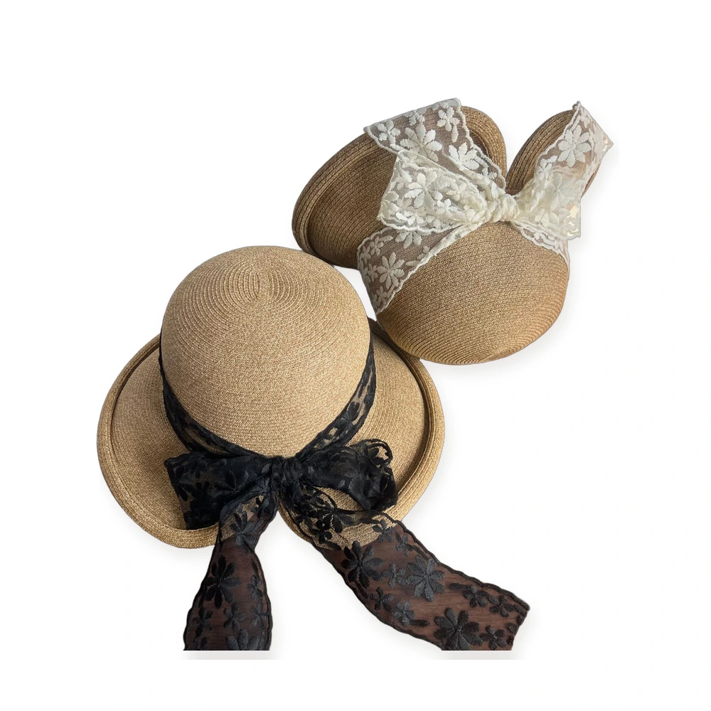 Paper Straw Bucket Hat with Ribbon Bow image 3