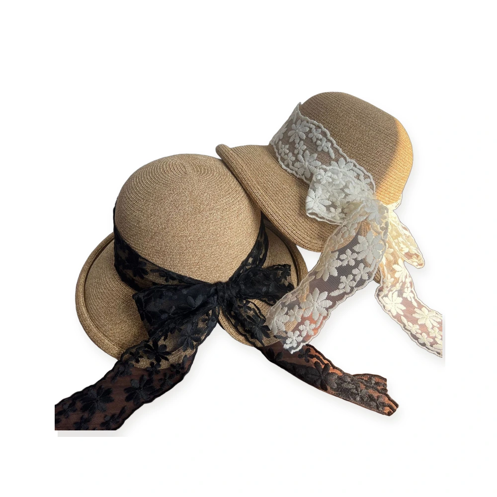 Paper Straw Bucket Hat with Ribbon Bow image 4