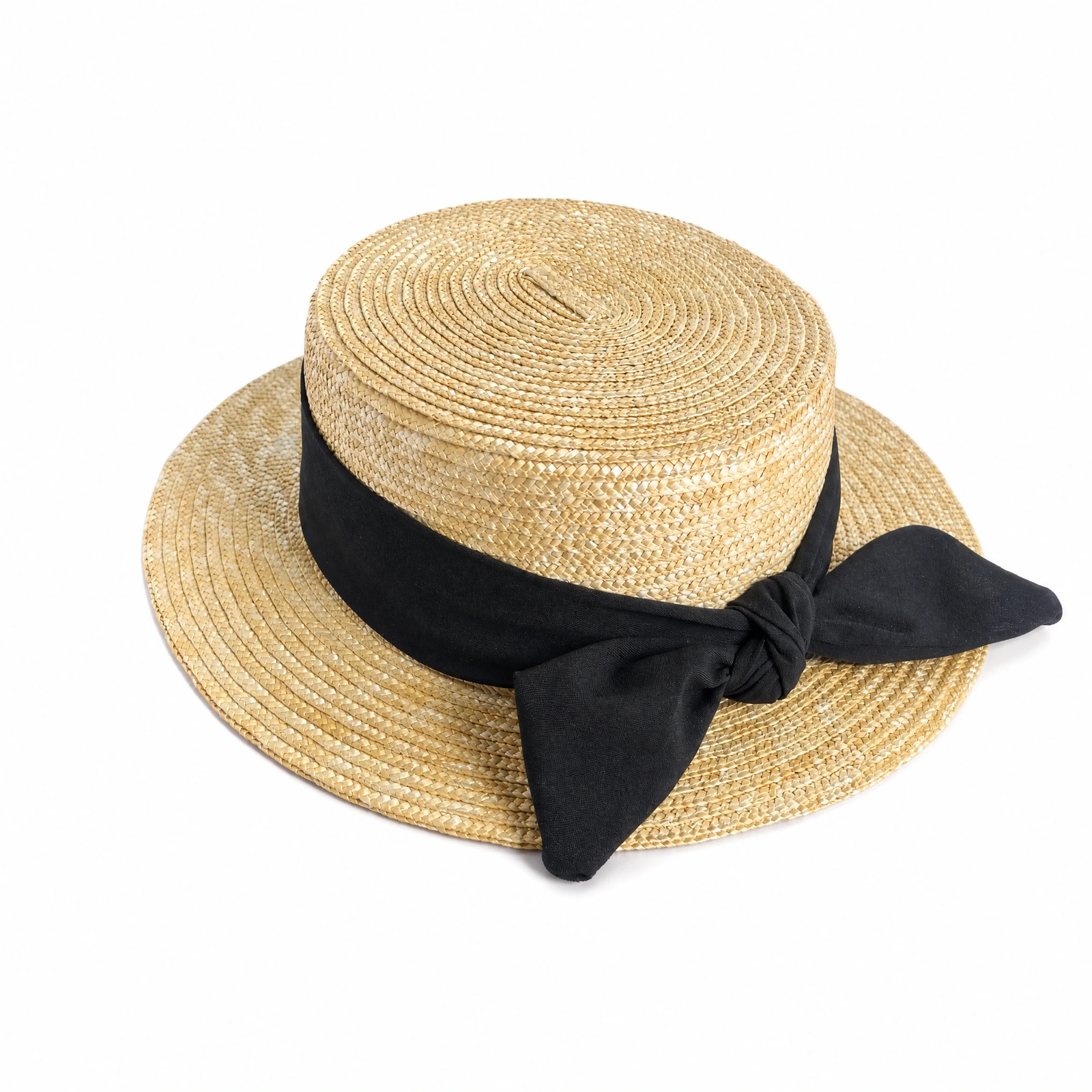 Straw Wide Brim Hat with Ribbon Bow