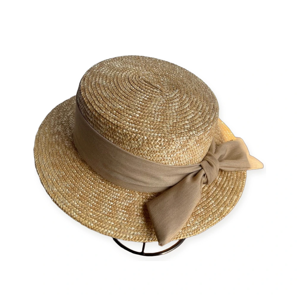 Straw Wide Brim Hat with Ribbon Bow image 2