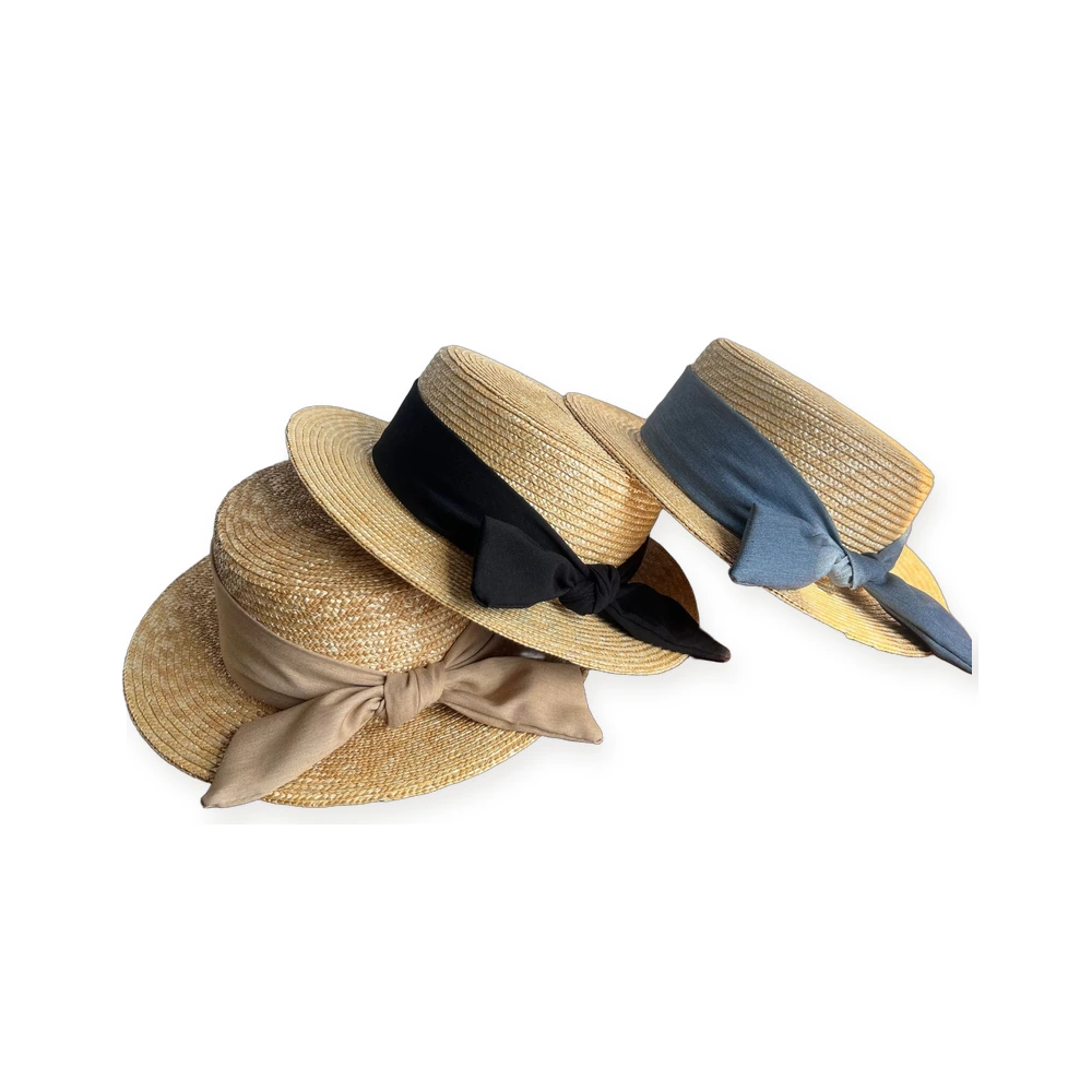 Straw Wide Brim Hat with Ribbon Bow image 4