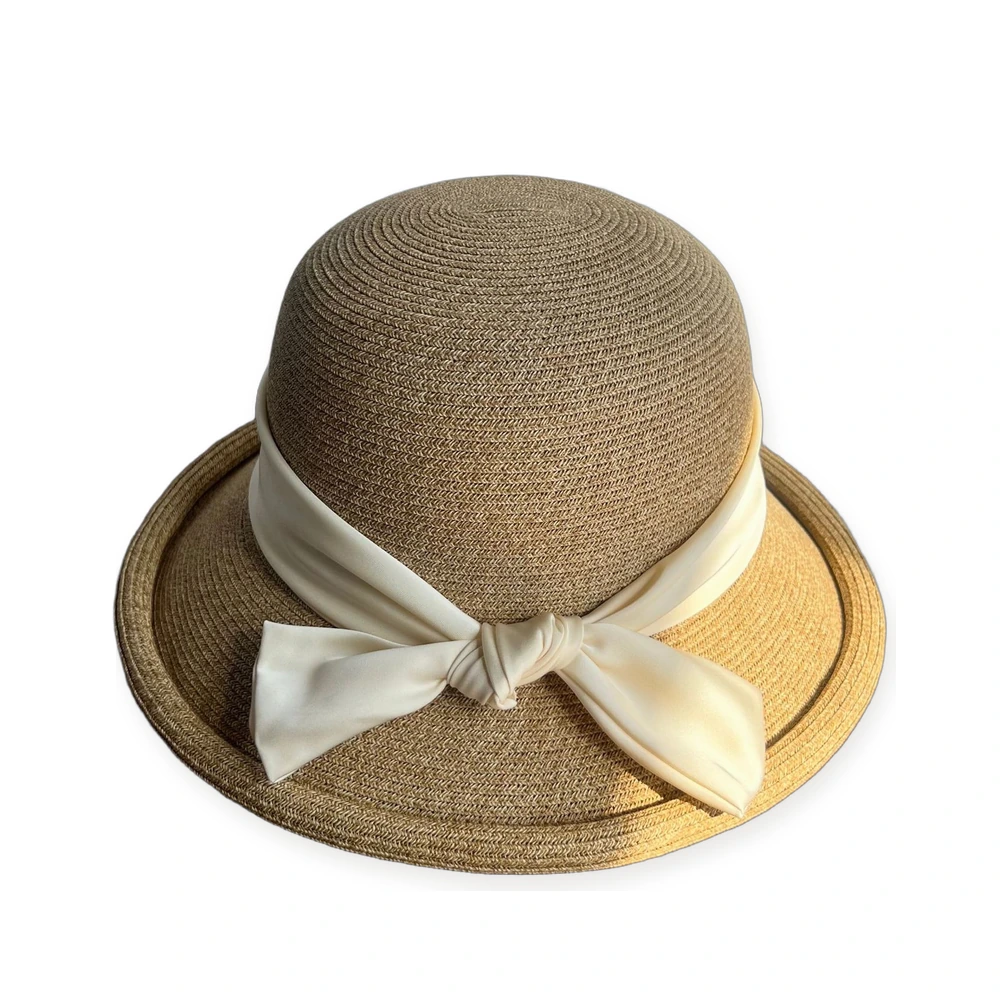 Paper Straw Bucket Hat with Ribbon Bow image 2