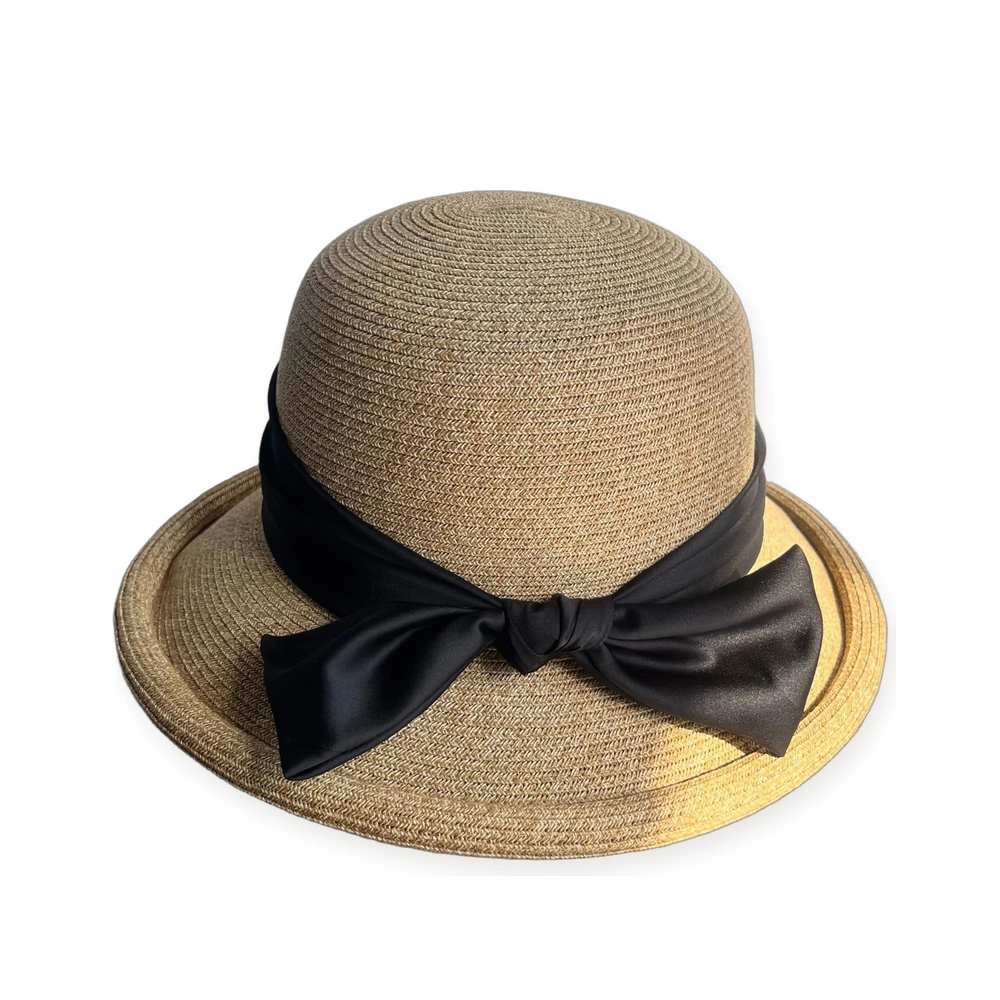 Paper Straw Bucket Hat with Ribbon Bow image 3