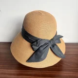 Camel Hat with Dark Grey Bow color reference