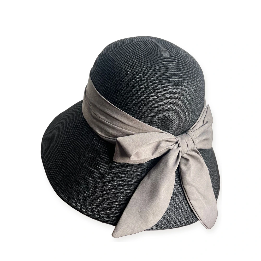 Paper Straw Bucket Hat with Ribbon Bow image 3