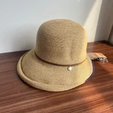 Patterned Camel Hat with Coffee Stripe color reference