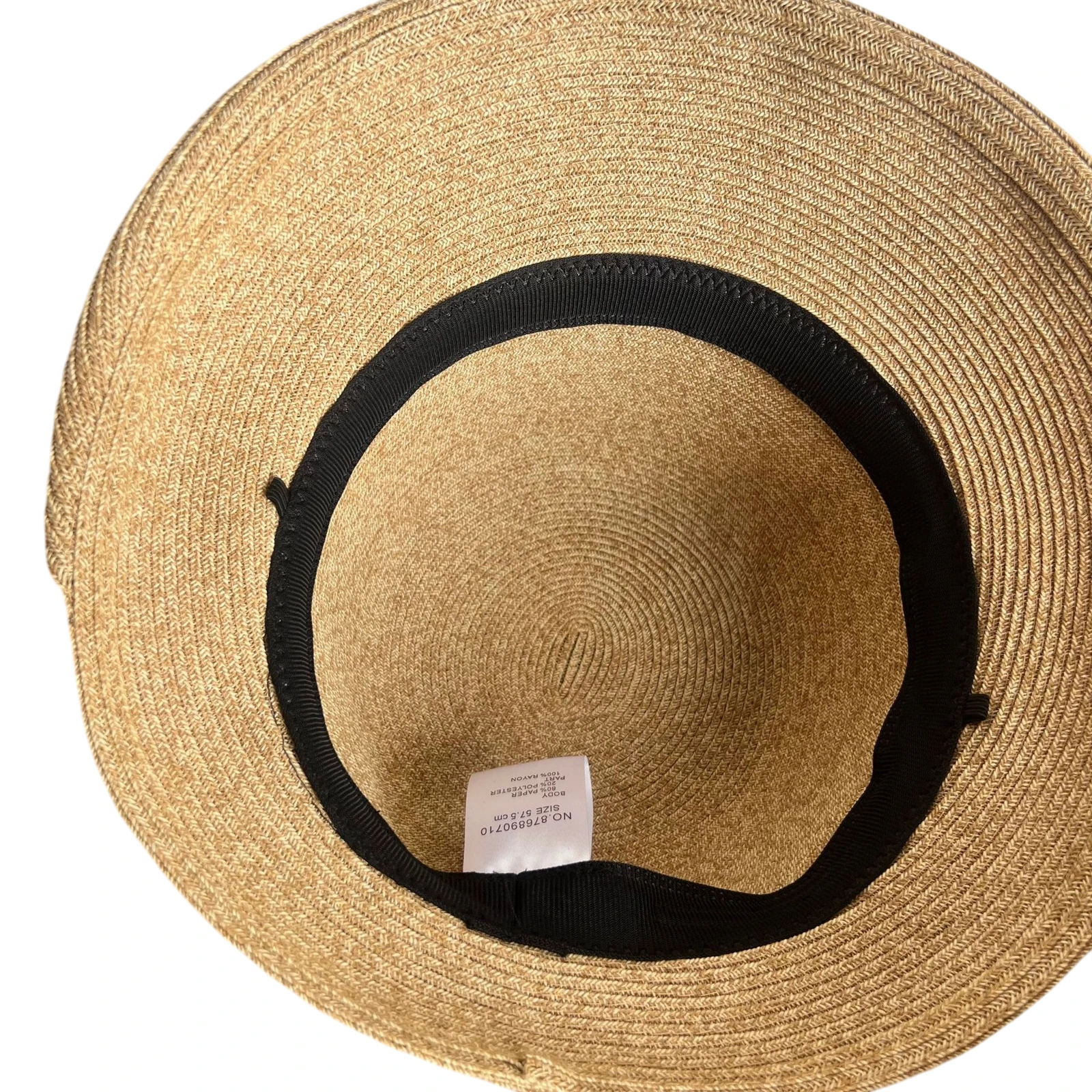 Paper Straw Bucket Hat with Metal Buckle image 3