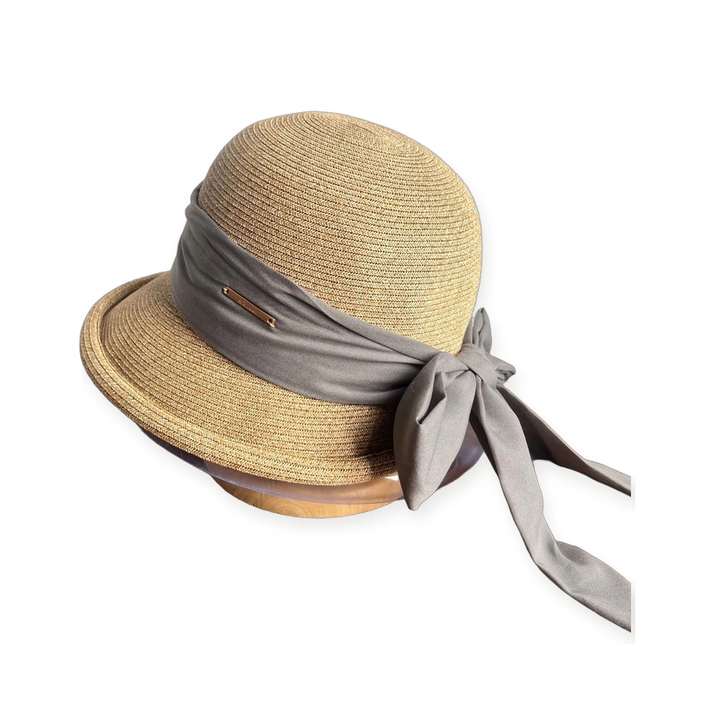 Paper Straw Sun Hat with Ribbon Bow image 3