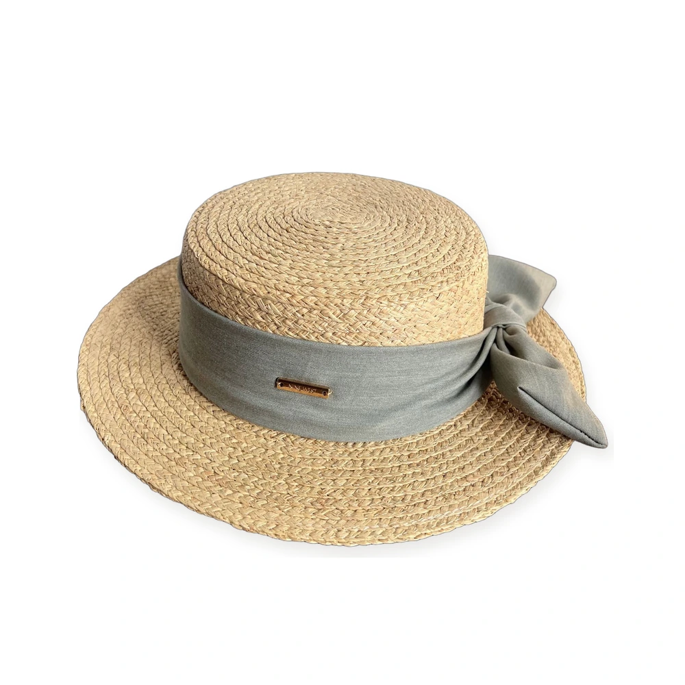 Natural Raffia Wide Brim Hat with Ribbon Bow image 2