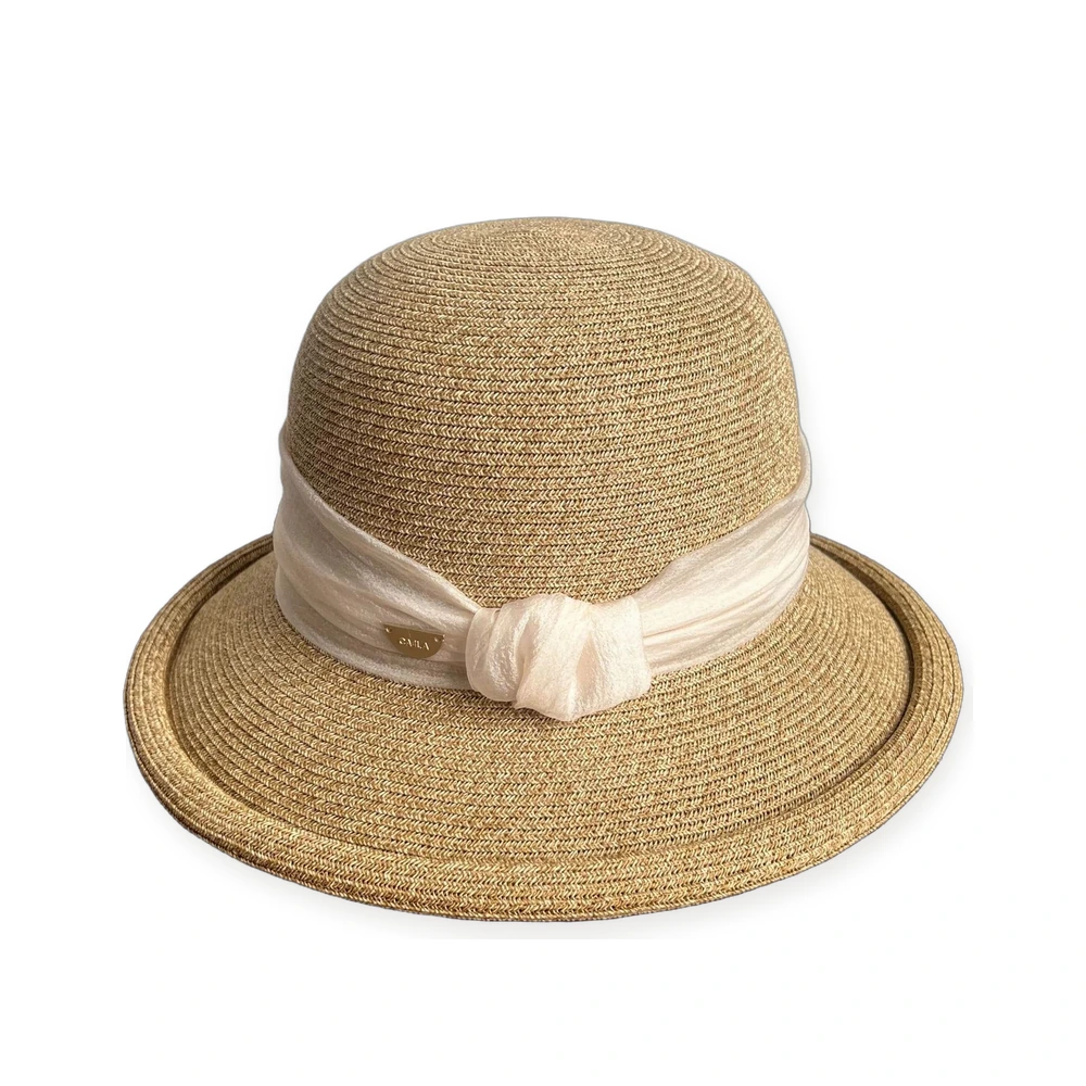 Paper Straw Bucket Hat with Ribbon Bow image 2