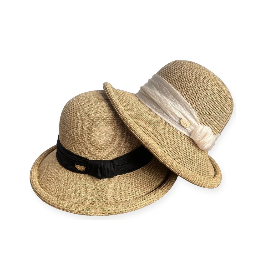 Paper Straw Bucket Hat with Ribbon Bow image 4