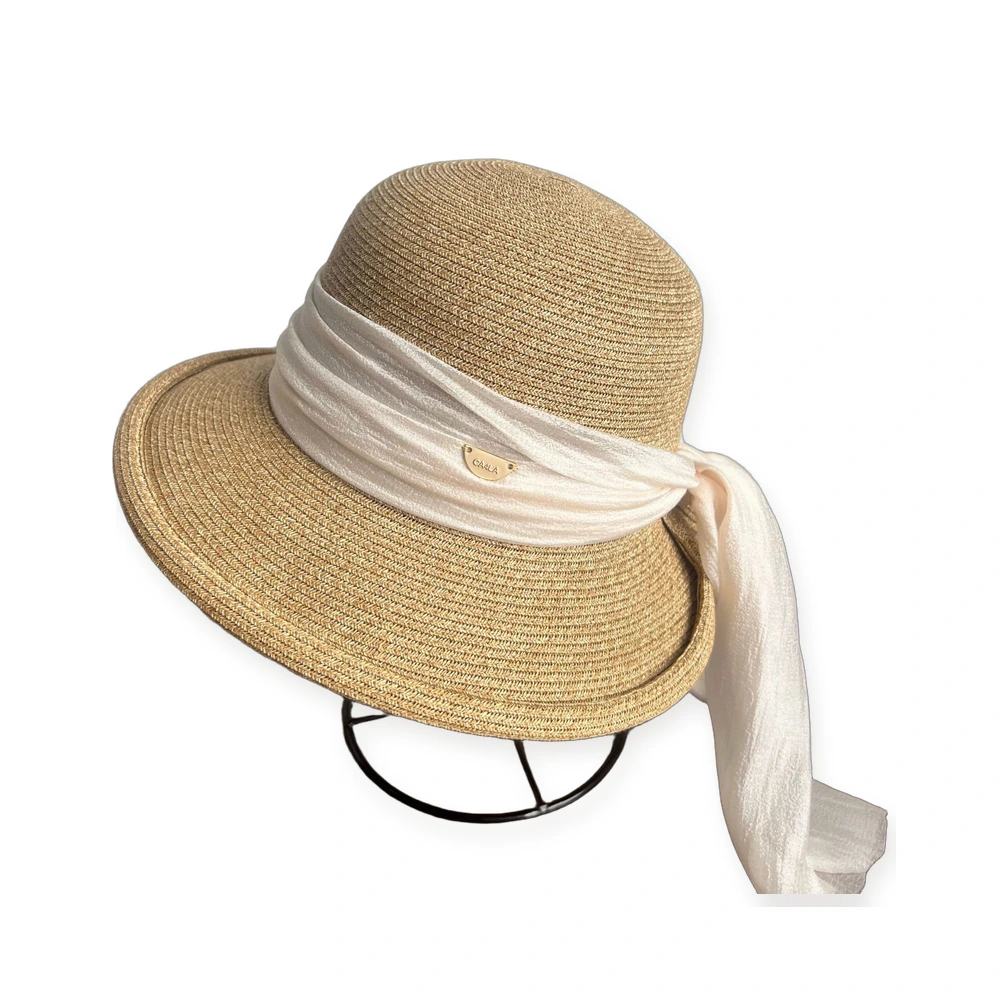 Paper Straw Sun Hat with Ribbon Bow image 2