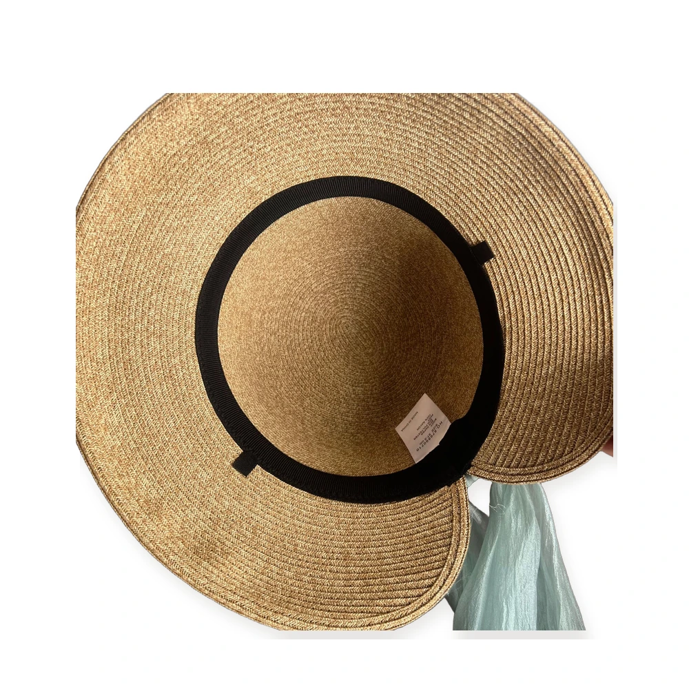 Paper Straw Sun Hat with Ribbon Bow image 3
