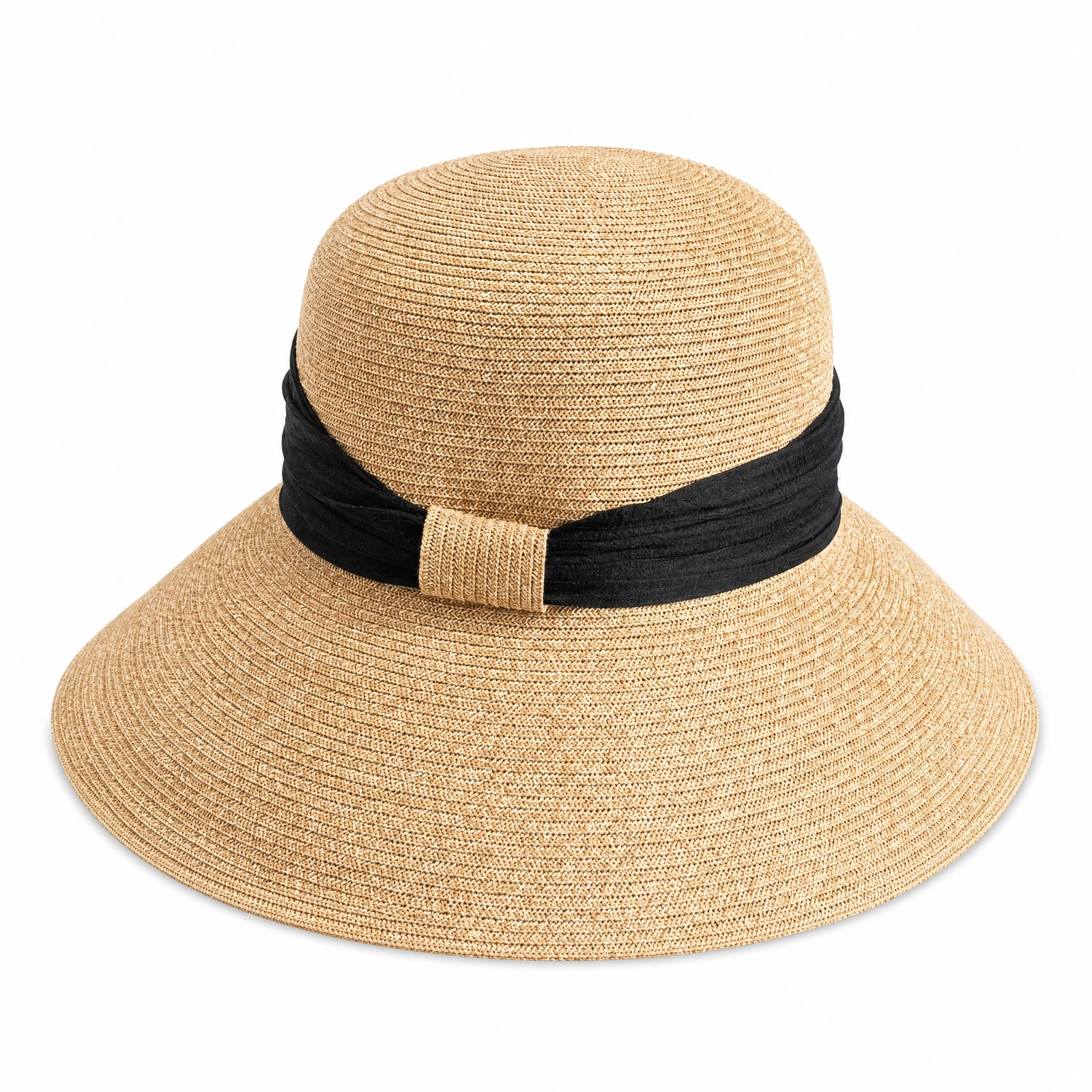 Paper Straw Bucket Hat with Metal Buckle