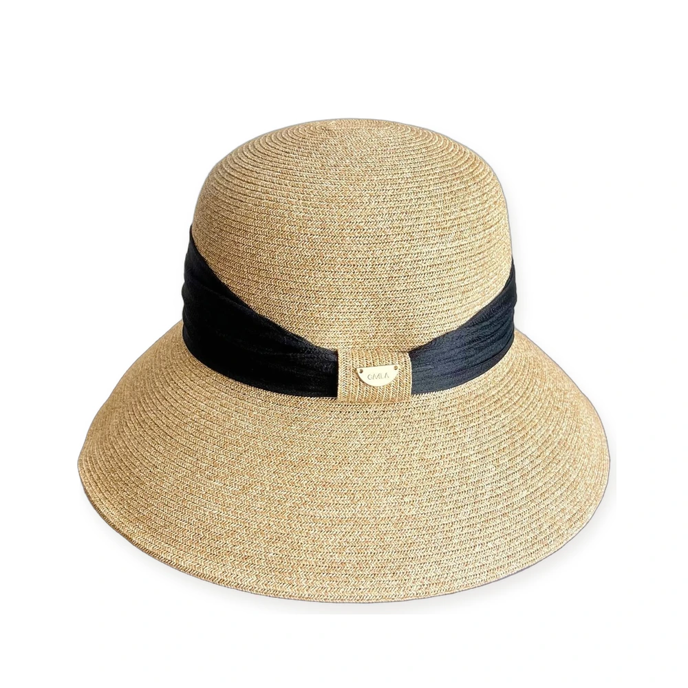 Paper Straw Bucket Hat with Metal Buckle image 2