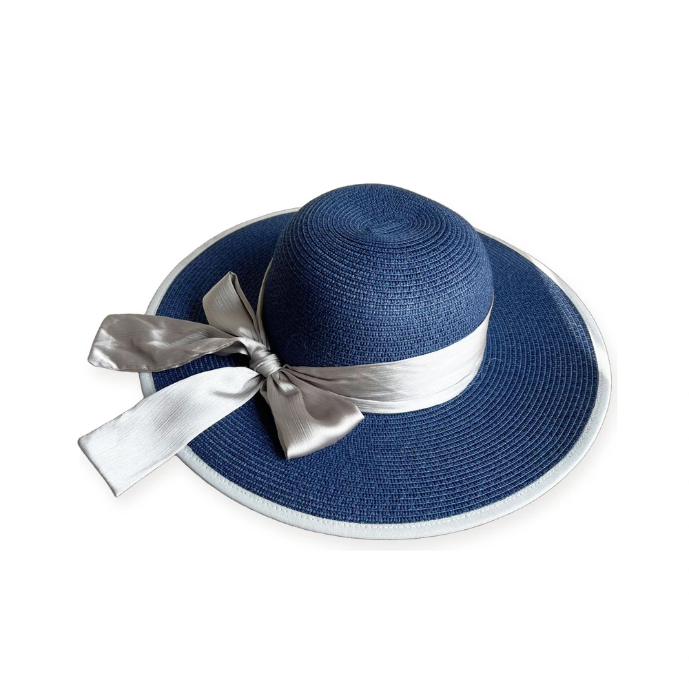 Paper Straw Sun Hat with Ribbon Bow image 2