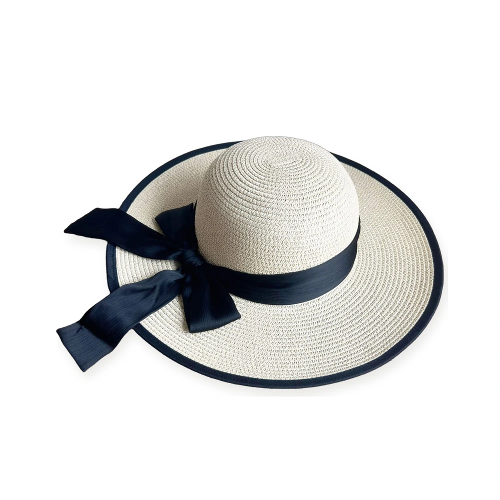 Paper Straw Sun Hat with Ribbon Bow image 3