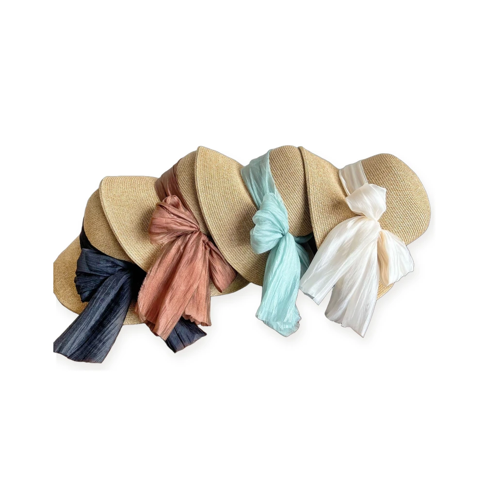 Paper Straw Bucket Hat with Ribbon Bow image 4
