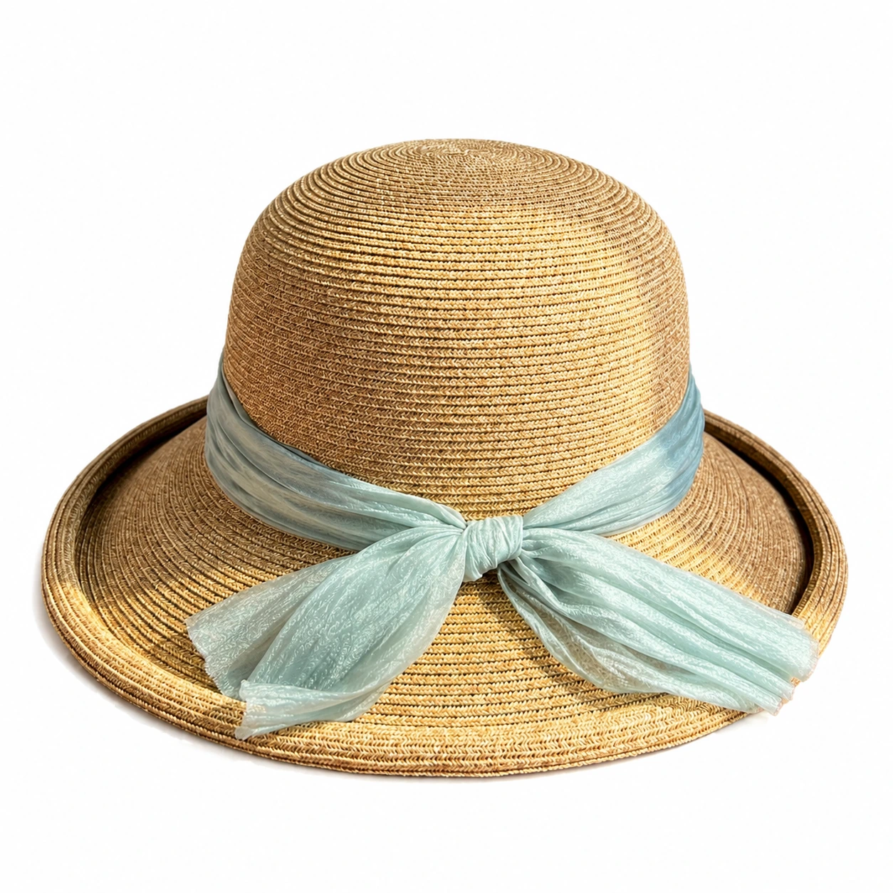 Paper Straw Sun Hat with Ribbon Bow